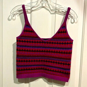 EUC RAG & BONE  Willow wool fair isle cami size XS  red/purple
